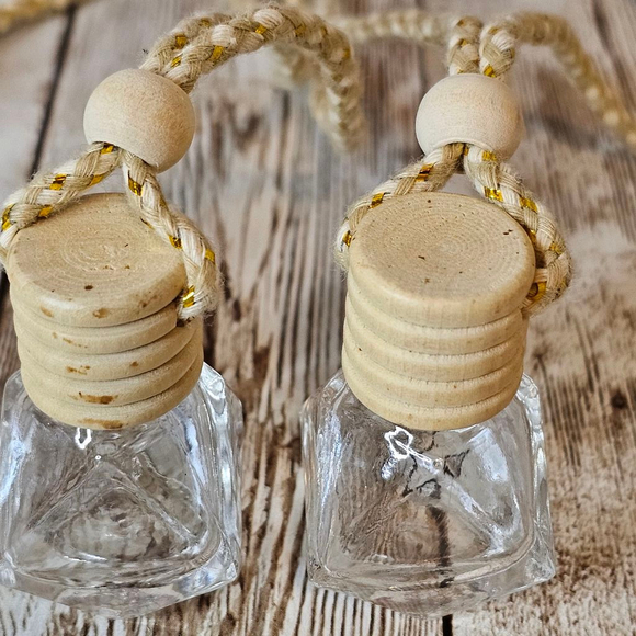 Car Air Freshener empty bottles, Clear, Beige, Glass - Picture 2 of 8